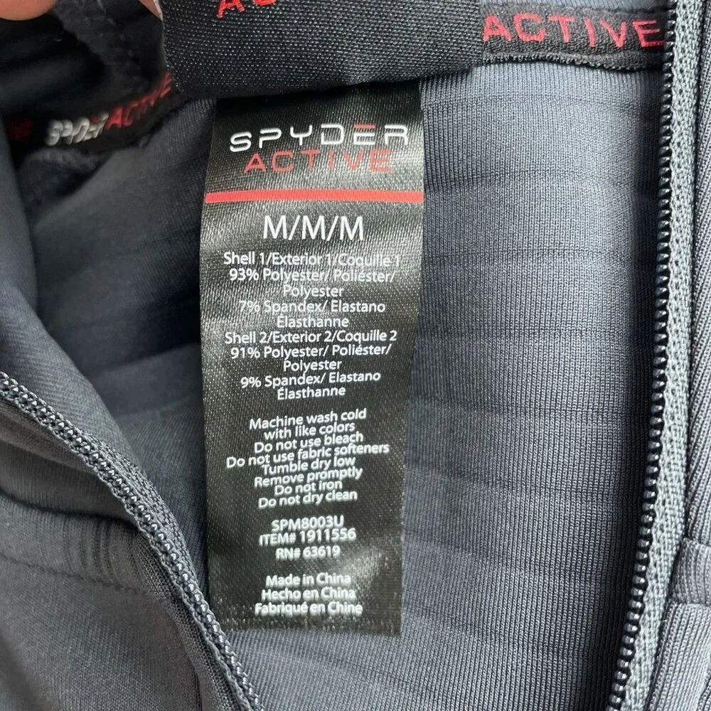Spyder Active Men's M Zip-Up Hoodie Scuba Jacket  Black M0642 - Picture 8 of 12